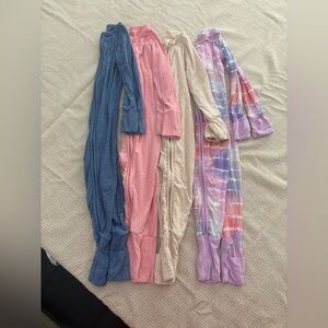 Set of Four Ribbed Baby Sleepers